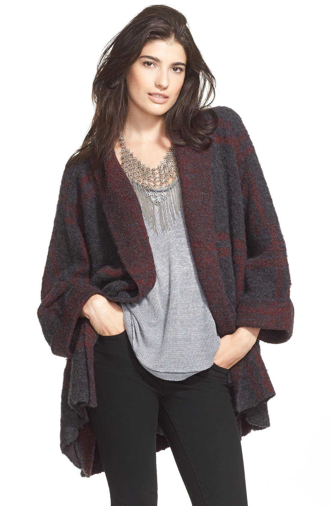 windowpane plaid sweater