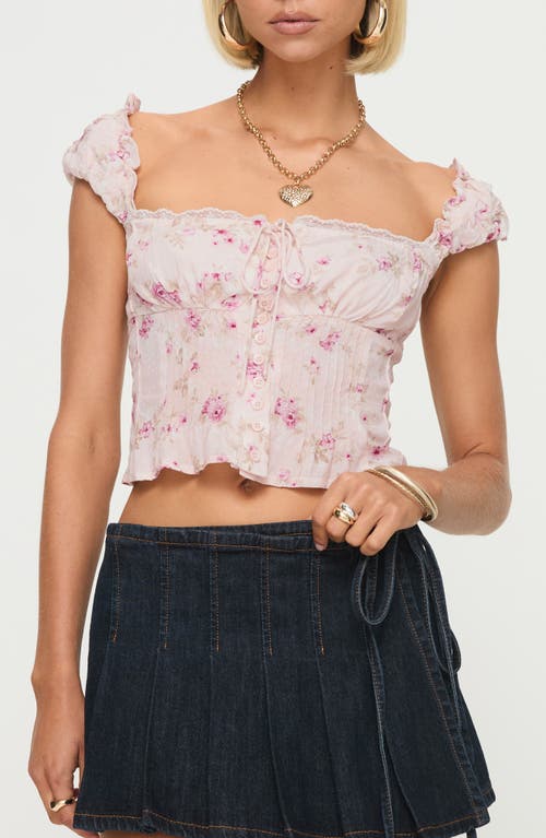 Shop Princess Polly Rinza Floral Corset Top In Pink