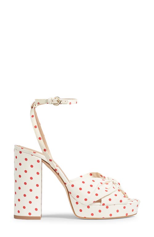 Lk Bennett Amanda Block Heel Sandal In Ivory/red