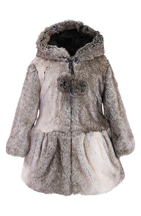 Girls coat with fur best sale