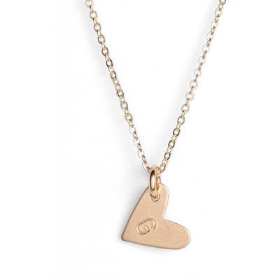 Nashelle 14K-Gold Fill Initial Mini Heart Pendant Necklace