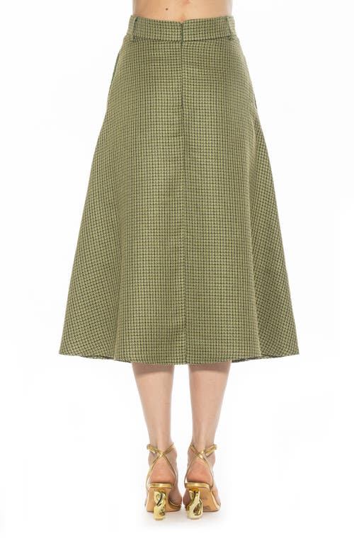 Alexia Admor Leonie A-line Skirt In Green Tweed