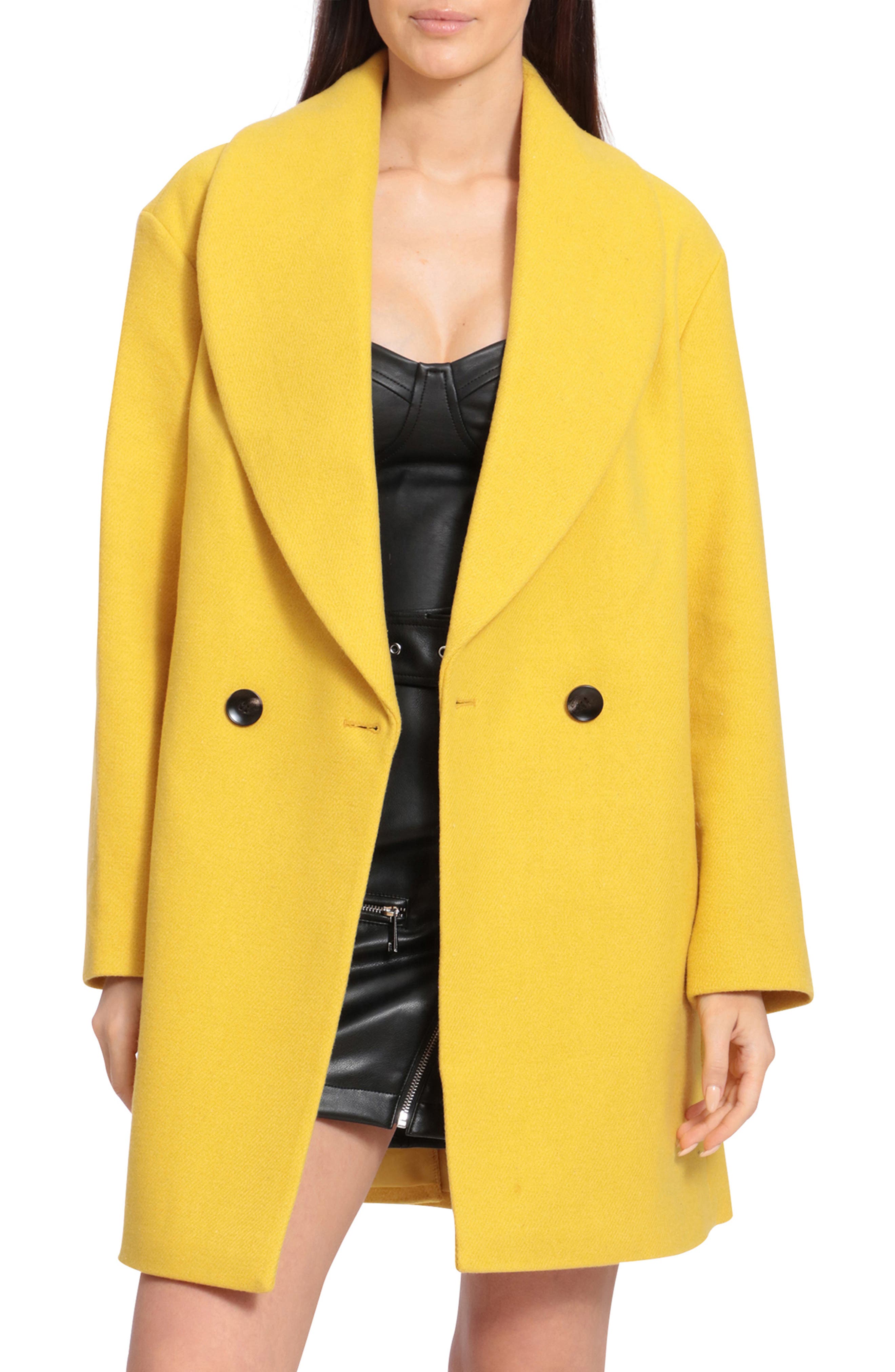 yellow maxi coats