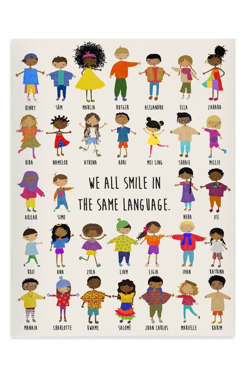 Worldwide Buddies 'We All Smile In The Same Language' Notebook in White at Nordstrom