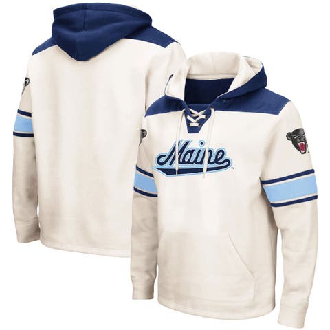 Men's New Era Cream New York Giants Sideline Chrome Pullover Hoodie