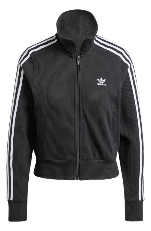 Adidas Originals Firebird Zip Jacket With Ribbed Collar And Pockets In Black