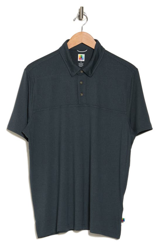 Shop Union Denim Sanded Jersey Polo In Olympus Green