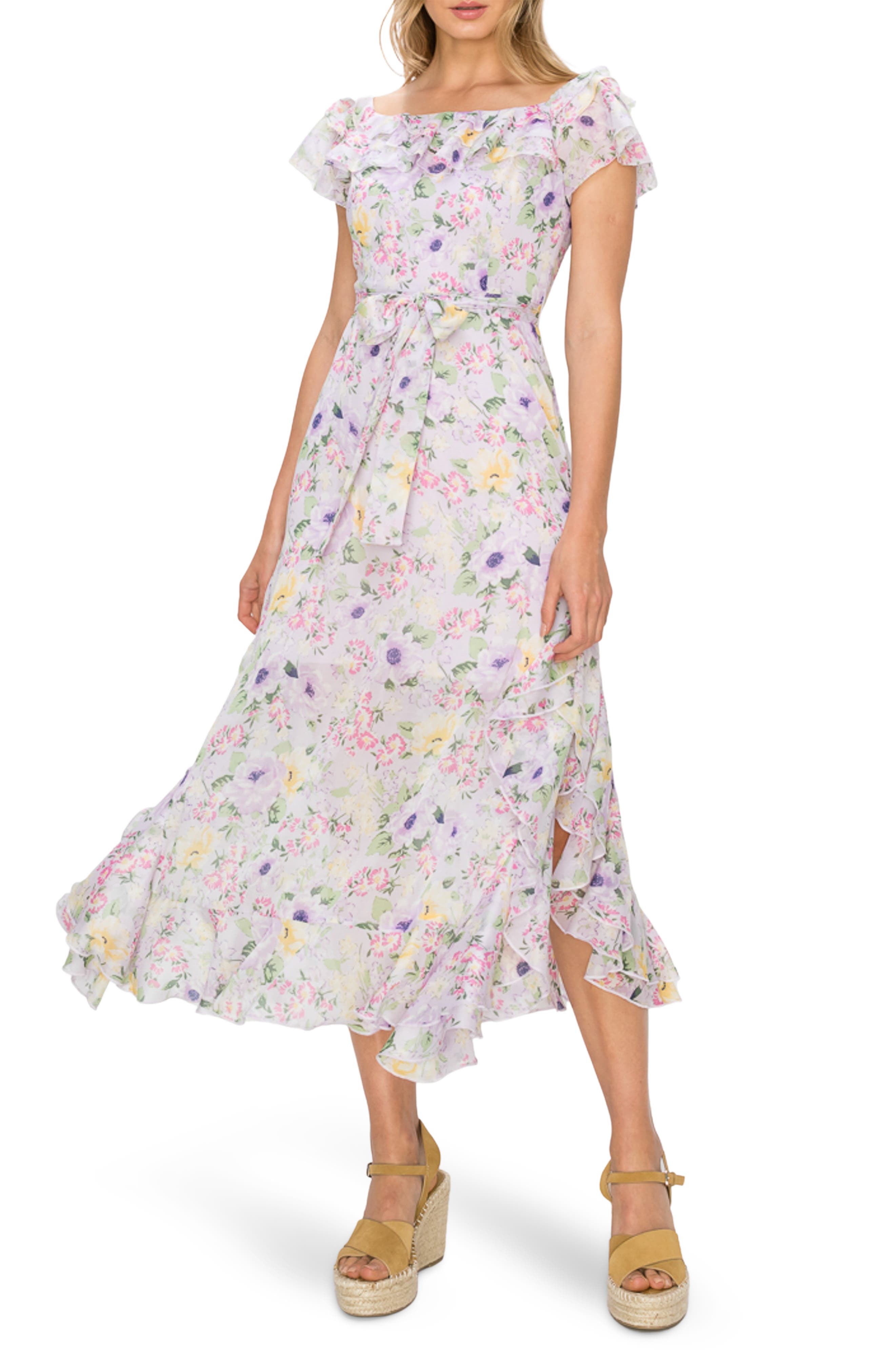 MELLODAY Smocked Flounce Ruffle Sleeve 