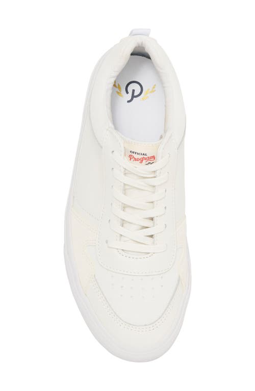 Official Program Canvas Lace-up Sneaker In Off White/white
