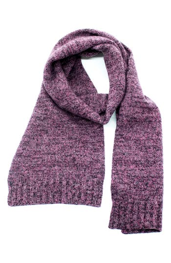 Portolano Cashmere Tweed Scarf In Flamingo Pink/uva Violet