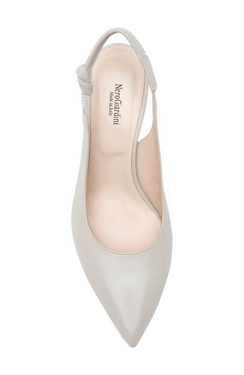 Shop Nerogiardini Pointed Toe Slingback Pump In Beige/khaki