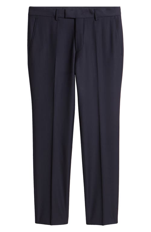 Hugo Boss Boss Glover Flat Front Stretch Wool Dress Pants In Navy