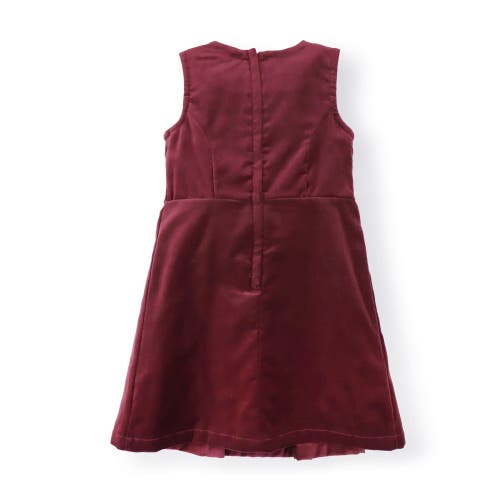 Hope & Henry Girls' Bow Front Jumper, Toddler In Wine Velvet