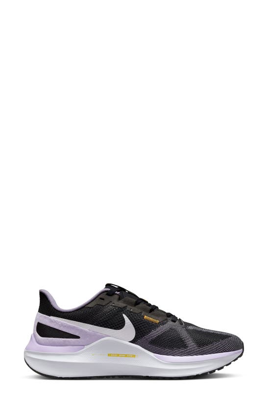 Shop Nike Air Zoom Structure 25 Road Running Shoe In Black/ Lilac/ White