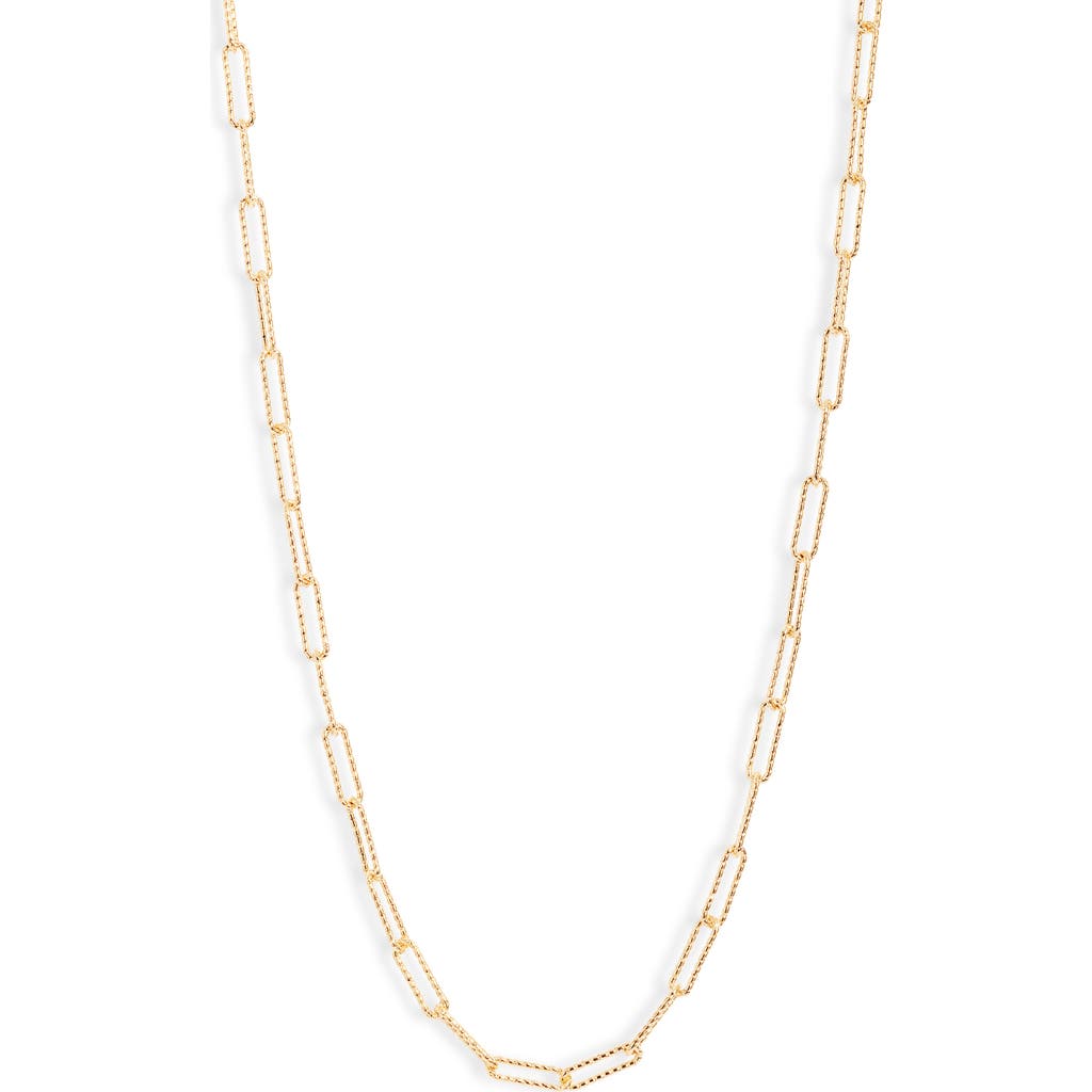 Nordstrom Demi Fine Faceted Paper Clip Chain Necklace In 14k Gold Plated