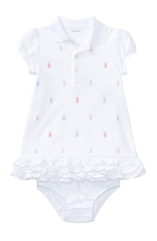 Shop Ralph Lauren Cupcake Embroidered Polo Dress & Bloomers Set In White