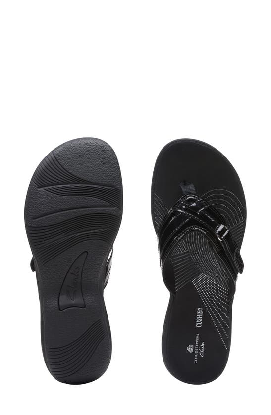Shop Clarks ® Breeze Sea Flip Flop Sandal In Black Patent
