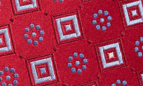 Duchamp Silk Medallion Tie In Red