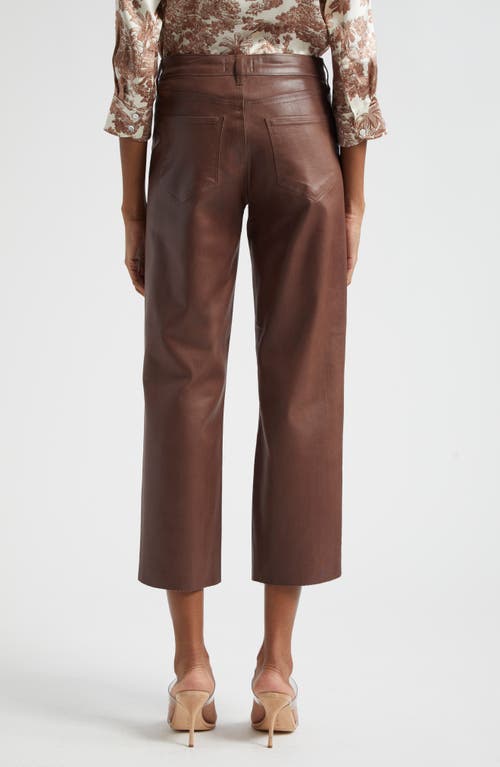 Shop L Agence L'agence Wanda High Waist Crop Wide Leg Jeans In Chocolate Truffle Coated