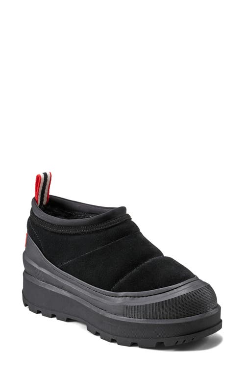 Hunter Askern Waterproof Suede Platform Bootie In Black