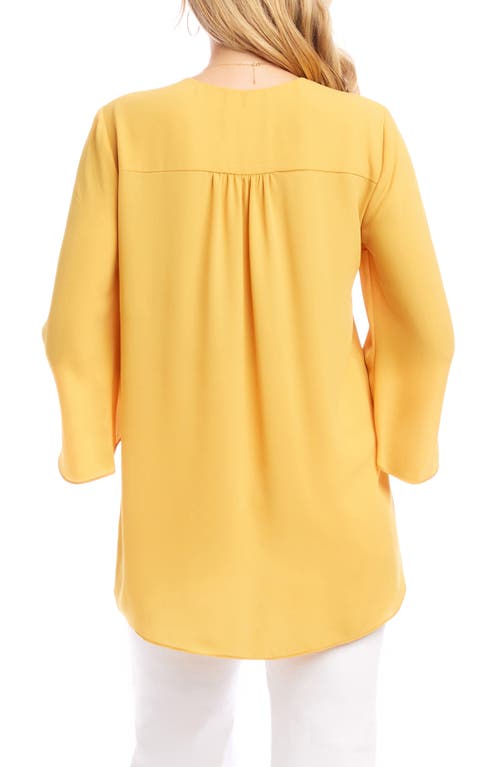 Shop Karen Kane Asymmetrical Crepe Top In Mustard