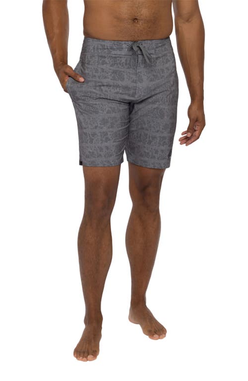 TravisMathew Treat Yourself Board Shorts Heather Grey Pinstripe at Nordstrom,