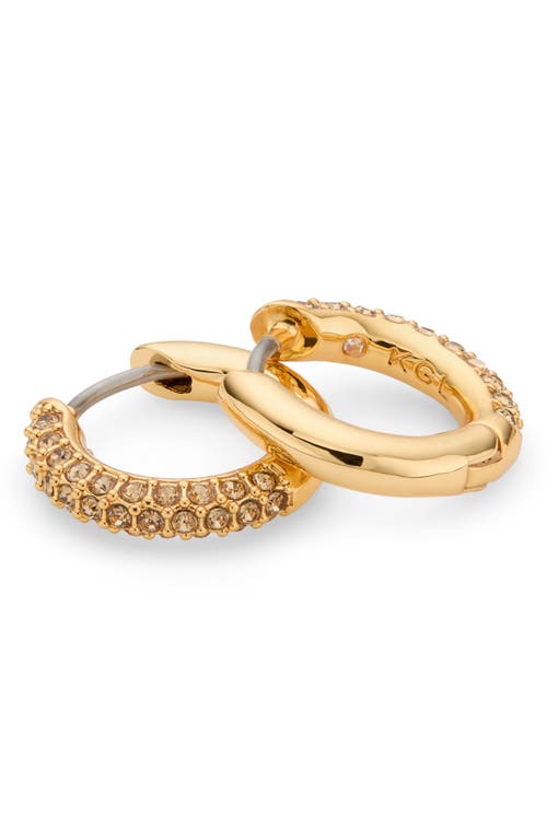 Shop Kurt Geiger London Crystal Pavé Huggie Hoop Earrings In Gold