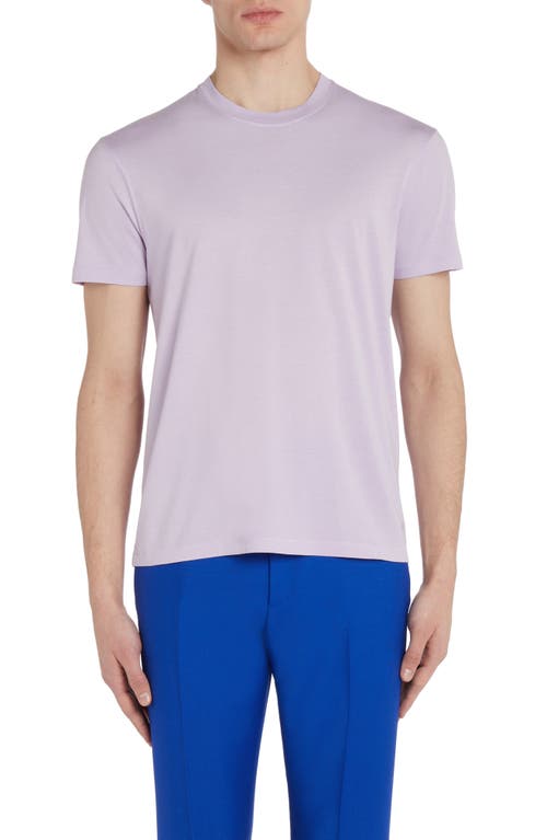 Short Sleeve Crewneck T-Shirt in Light Lavender