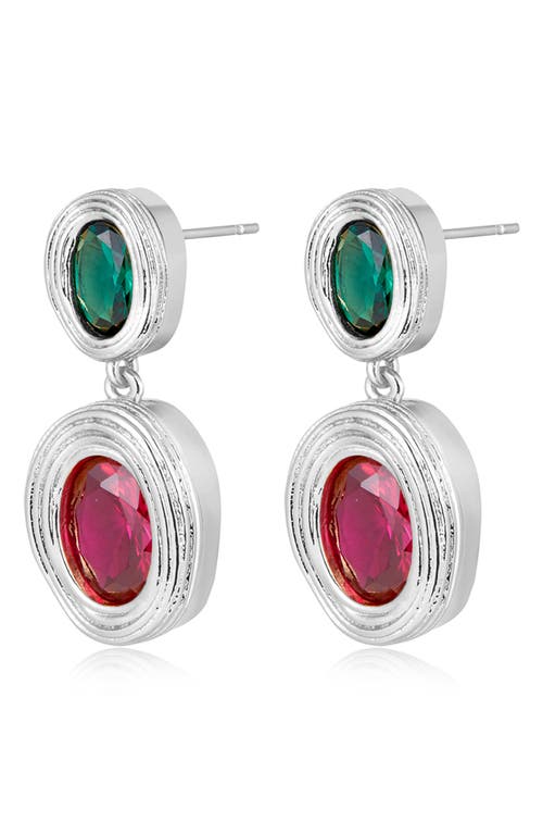 Luv AJ The Royale Stone Drop Earrings in Silver at Nordstrom