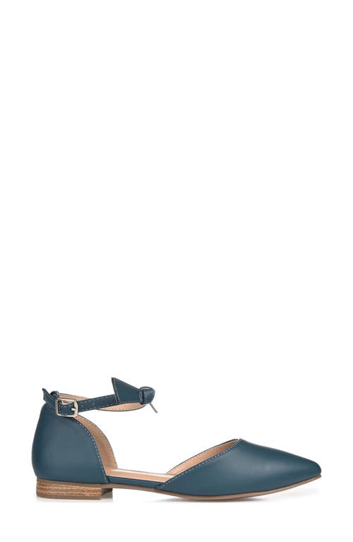 Shop Journee Collection Vielo Ankle Strap Flat In Blue