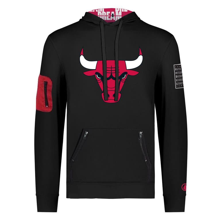 Shop Fisll Unisex  X Black History Collection  Black Chicago Bulls Pullover Hoodie
