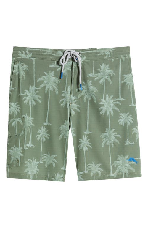 Tommy Bahama Baja Palmero Swim Trunks In Army Green