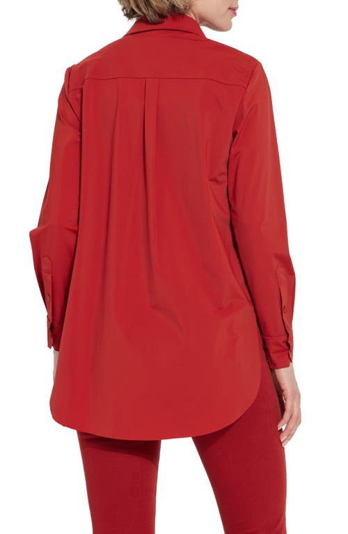 Lyssé Schiffer Button Down In Matte Red In Matte Red