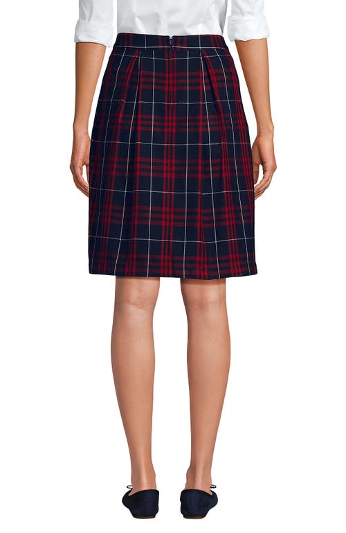 Shop Lands' End School Uniform  Plaid Skort Top Of Knee In Classic Navy Large Plaid