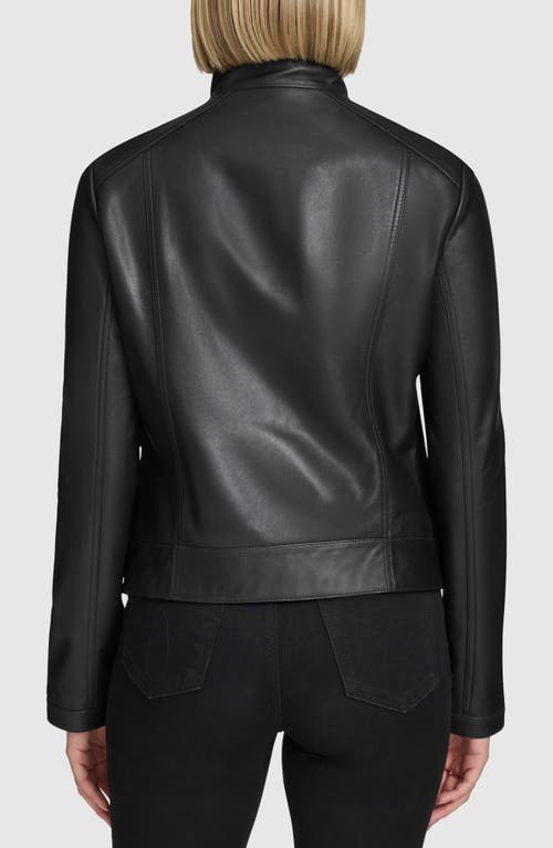 Andrew Marc Rowan Leather Coat In Black