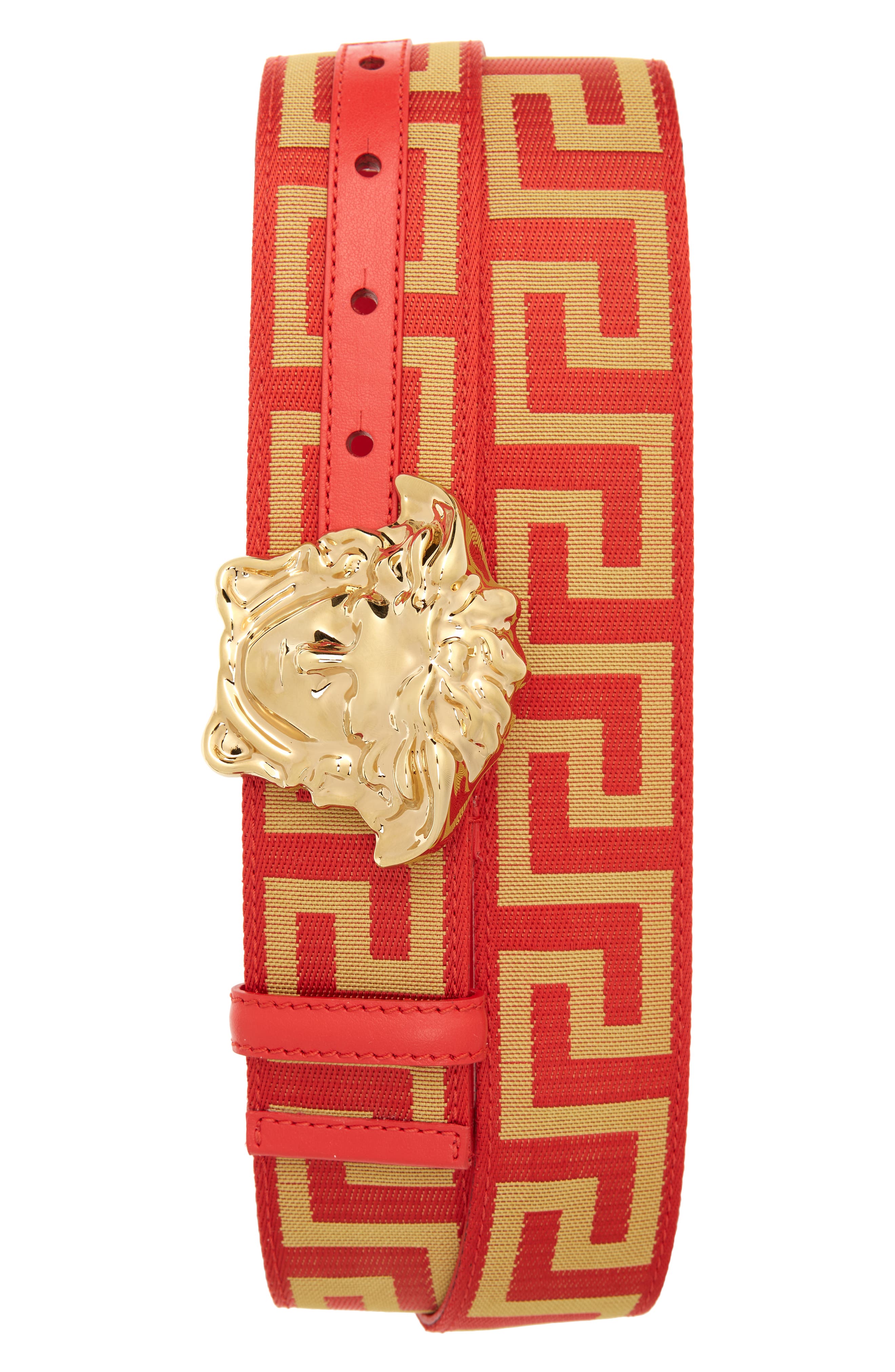 red versace belt for men