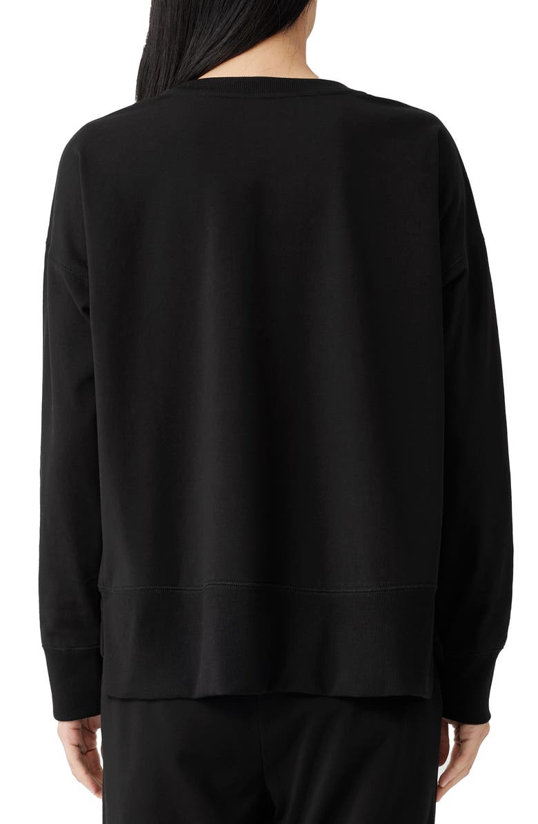 Eileen Fisher Stretch Organic Cotton High-Low Sweatshirt | Nordstrom