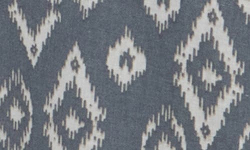 Shop Lucky Brand Printed Short Sleeve Linen Blend Button-up Shirt In Geometric