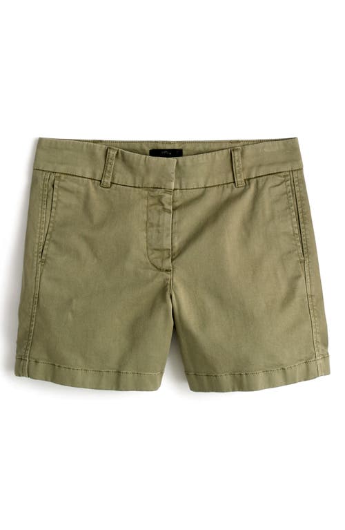 J.Crew Stretch Chino Shorts in Olive Sand