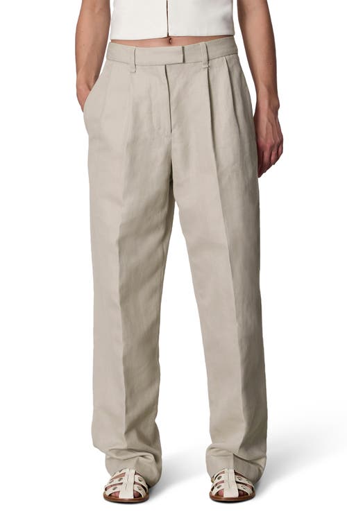 rag & bone Newman Pleated Cotton Linen Wide Leg Pants at Nordstrom,