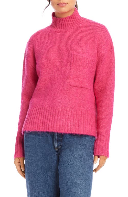 Fifteen Twenty Colette Turtleneck Sweater In Hot Pink