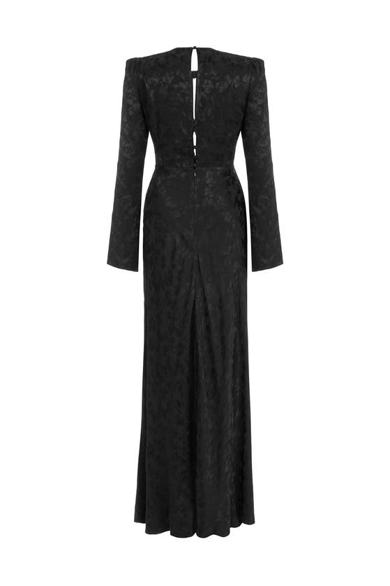 Shop Nocturne Cut-out Long Dress In Black