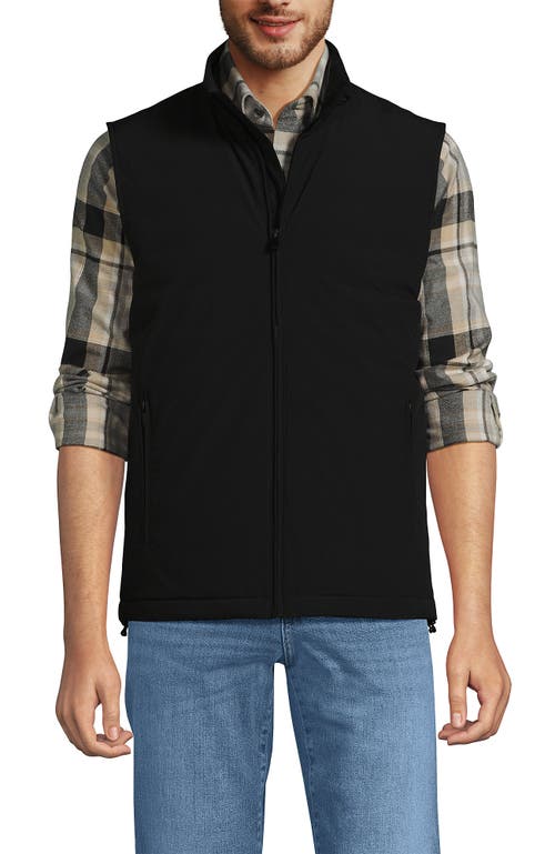 Shop Lands' End Non-quilted Insulated Commuter Vest In Black