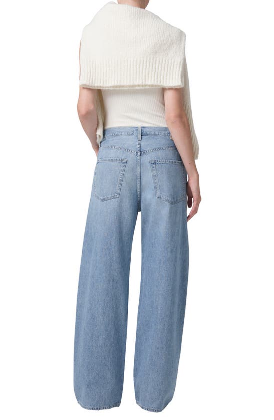 Shop Citizens Of Humanity Brynn Wide Leg Organic Cotton Trouser Jeans In Blue Lace