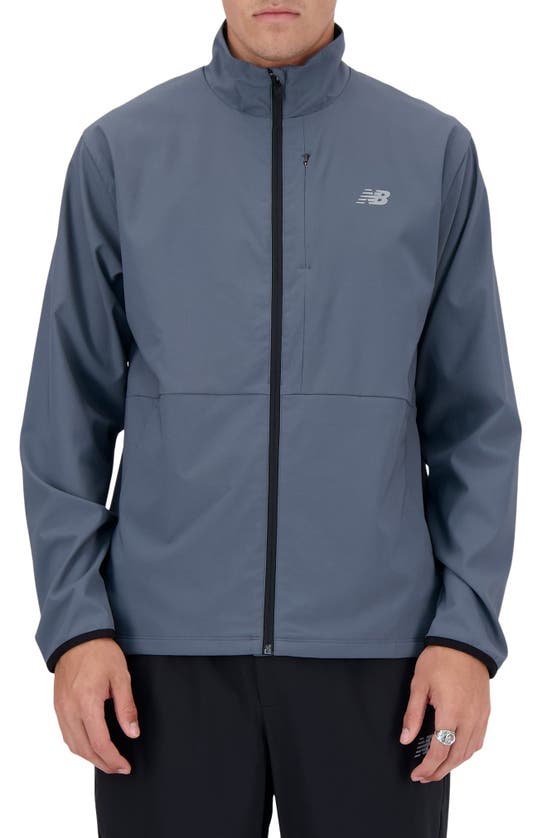 Shop New Balance Athletics Stretch Woven Jacket In Graphite