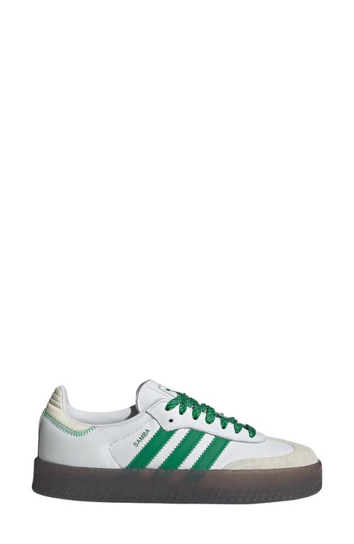 Shop Adidas Originals Adidas Sambae Sneaker In White/green/off White