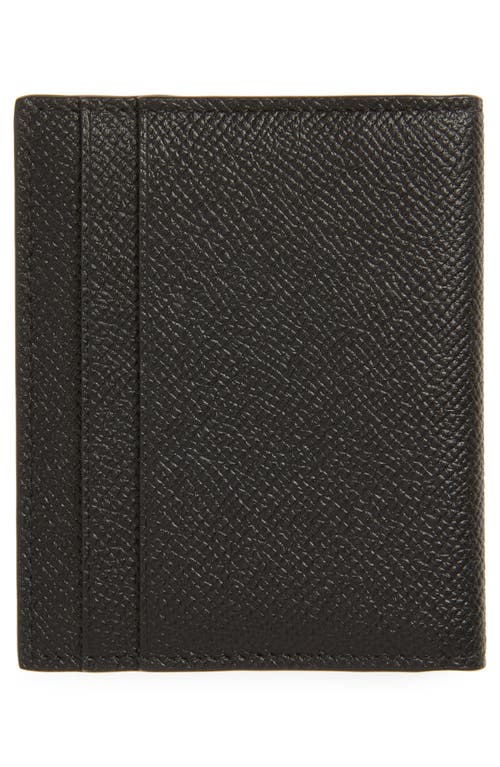 Ferragamo Double Gancio Tall Leather Wallet In Nero Nero