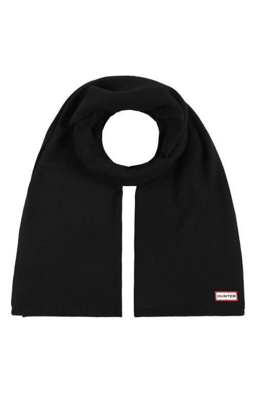 Hunter Play Essential Recycled Polyester Blend Scarf in Black
