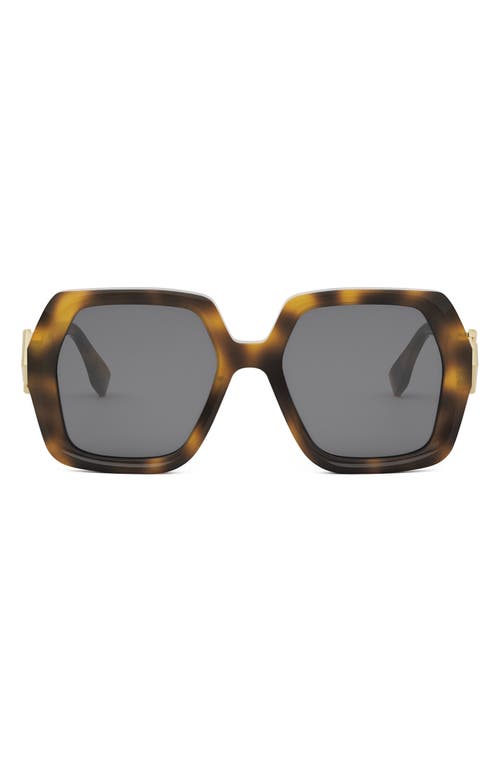 Fendi Diamond Acetate Square Sunglasses In Blonde Havana/smoke