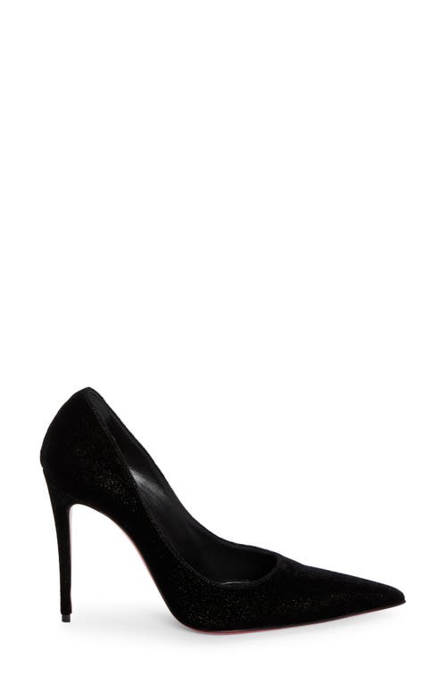 Shop Christian Louboutin Kate Velvet Pump In Black/lin Black